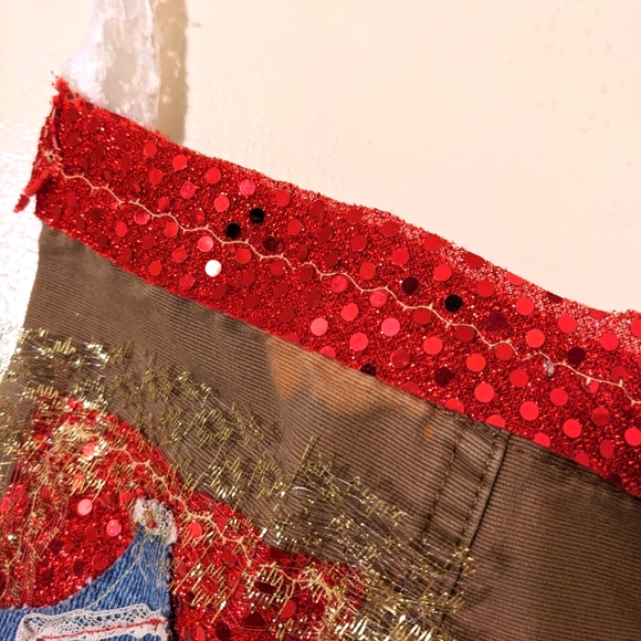 OOAK Christmas Stocking Handmade Gift Shabby Chic Boho Ornament - Picture 3 of 7